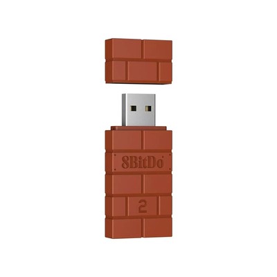 8Bitdo Wireless Bluetooth USB Adapter 2 for Switch, Steam Deck, PC (Brown)