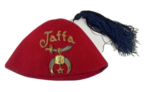 Vintage Jaffa Masonic Shriners Fez Red 
