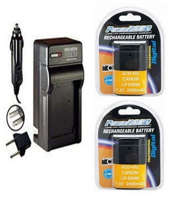 2X LPE6NH, Batteries +Charger for Canon SLR EOS 5D Mark IV, EOS 5D Mark 4, DSLR