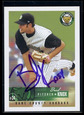 2004 Kane County Cougars BRAD KNOX Signed Card autograph auto A'S