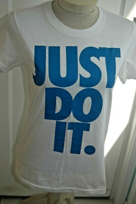 blue and white nike shirt womens