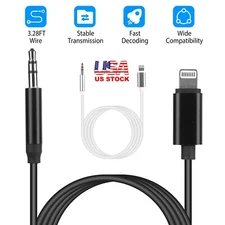 3.5mm Jack Aux Cable Cord To 8 Pin Stereo Audio Car Music Adapter For iPhone