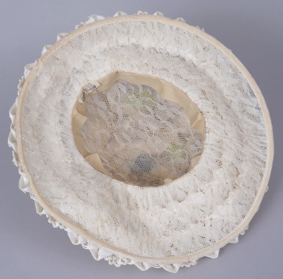 Sombrero de Pascua vintage años 50 beige con flores pastel sombrero iglesia Foto 4 de 4