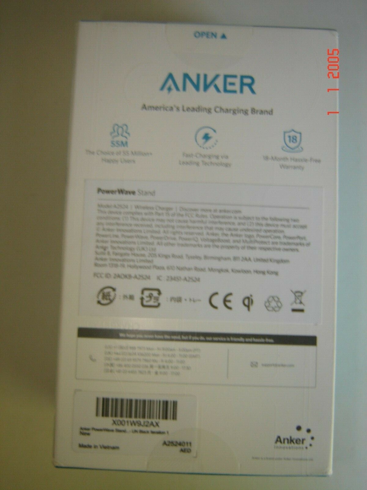 Anker PowerWave Stand Wireless Charger Model A2524011 New in Box-image