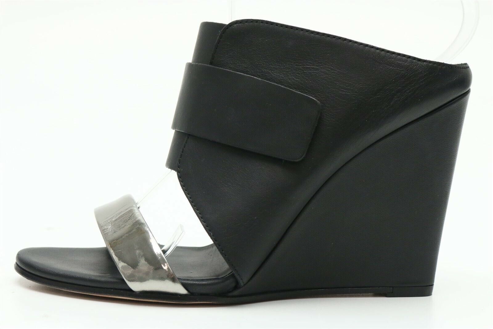 Womens VINCE Max 64% OFF Black Silver Popular standard Wedge Sandals Slides Slip On Stylish H