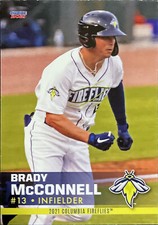 2021 Choice Columbia Fireflies #10 Brady McConnell Rookie Kansas City Royals