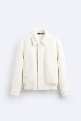 New Zara Boucle Textured Jacket Wool Blend S White 3286/507 New Zara Boucle Textured Jacket Wool Blend S White 3286/507