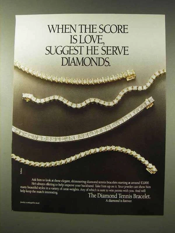 1988 De Beers Diamond Tennis Bracelet Ad eBay