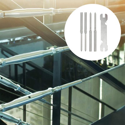  4 Pcs Drahtseilverbinder Bausatz Stahldeckreling 1/8 Für Geländer