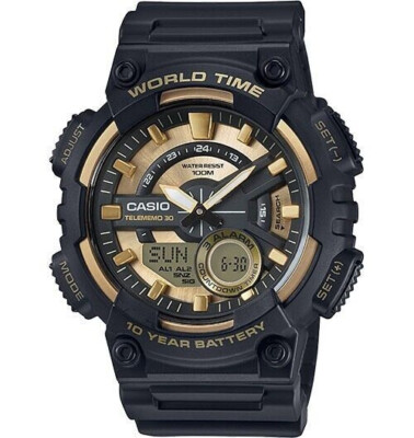 CASIO Watch AEQBW-9 Black resin Band Brand New w/Box Booklet