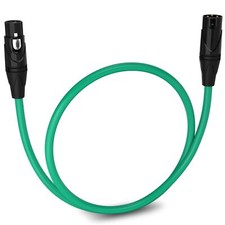LyxPro Microphone 1.5 feet XLR Cable, Male to Female, 3 Pin Mic Cable, Green