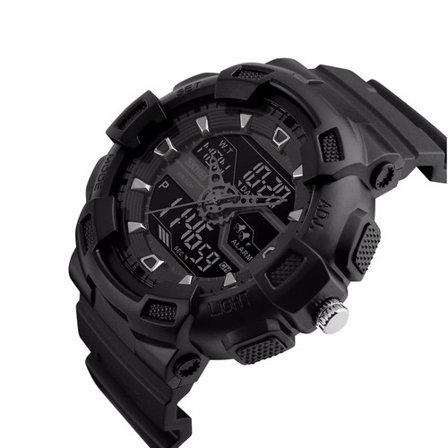 Mens Military Sport Waterproof Date Alarm LED Analog Digital Watch Chronograph