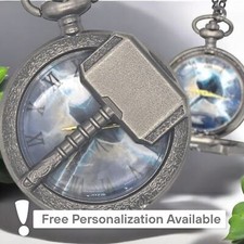 Thor Pocket Watch - Marvel Comics Hammer Gift Comic Fan Birthday Christmas Movie