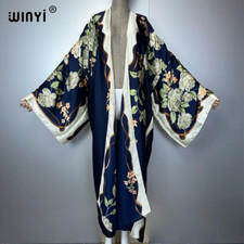 Summer Boho Kimono Muslim Kaftan Beachwear Cardigan Sexy Evening Dress Abaya Dub