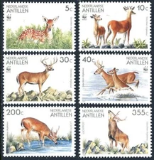 Neth Antilles 666-671, MNH. Michel 739-744. WWF 1992. Odocoileus Virginianus.