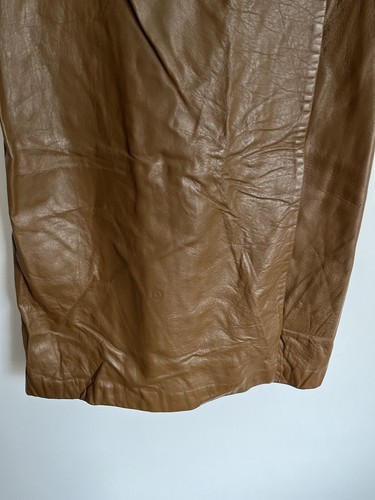 Pietro Donatello Vintage Leather Midi Skirt Size 38 12 10 Designer Wrap Soft - Picture 4 of 6