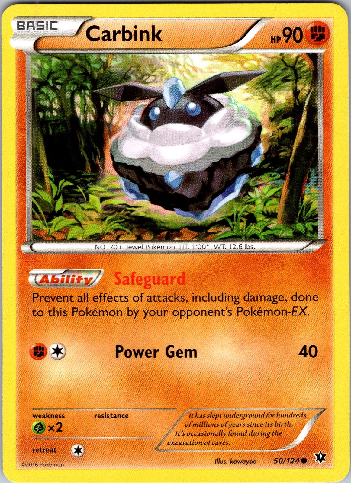 Pokemon TCG Carbink XY Fates Collide 50/124 Regular Common Card NM