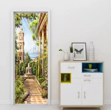 3D European Park Landscape Door Sticker Wallpaper Mural Poster Decal for Home