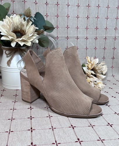 Suede Bootie Tan Perforated Suede 11B 