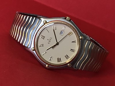 Edle EBEL Armbanduhr 183903 18K Stahl/Gold QUARZ 36mm Herren & Damen