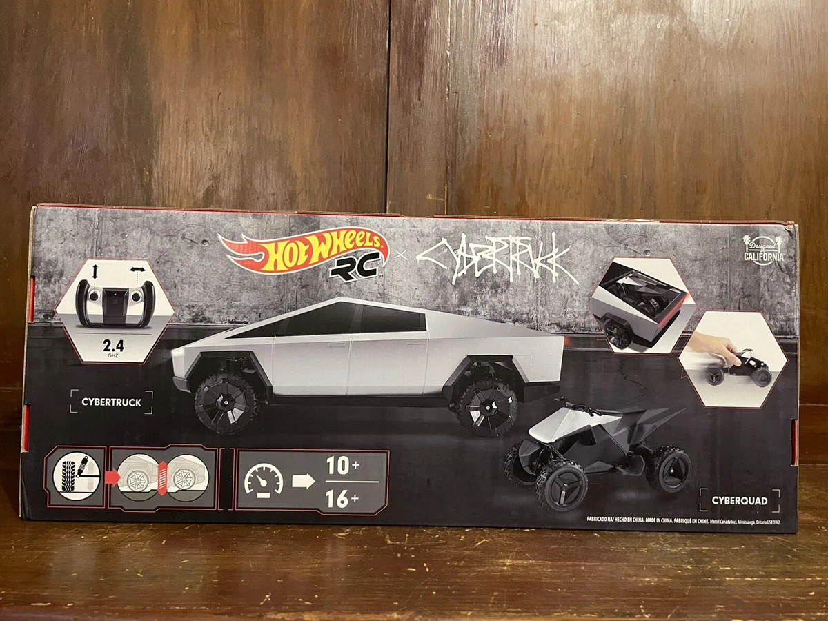 NEW Hot Wheels RC Tesla Cybertruck Cyberquad 1 10 Scale Remote
