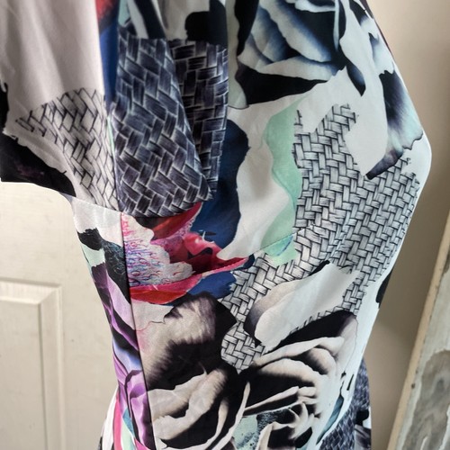 Cooper St Dress Womens 12 White Purple Floral 3/4 Sleeves Raid Wrap A/line Midi - Picture 8 of 15