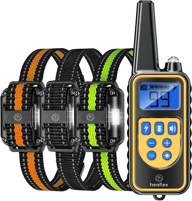 Heaflex 3 Dogs Training Collar Remote E-Shock Safe Training Modes 3-Dog Collar