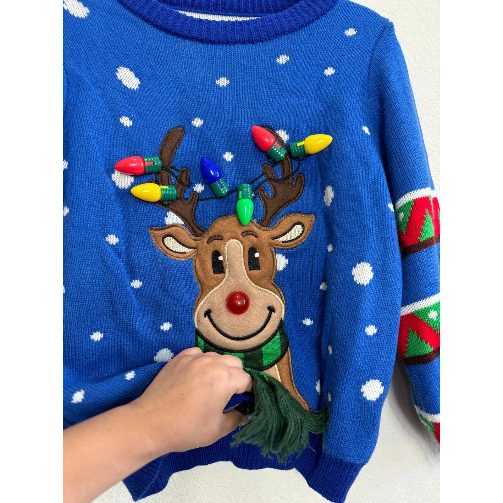 NWOT Women's Ugly Light Up Christmas Sweater Reindeer Large