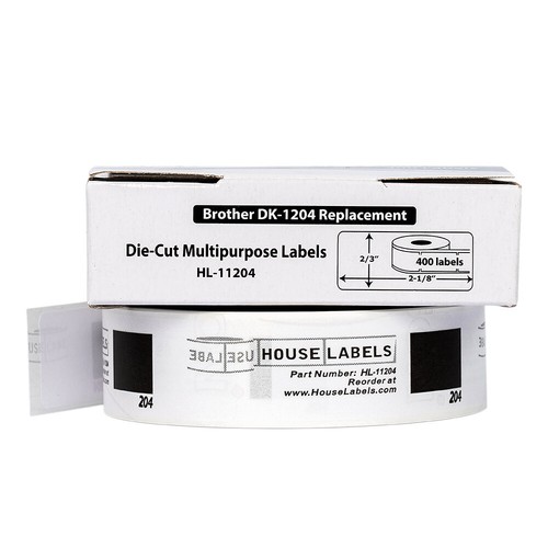 Nicht-OEM passt BROTHER DK-1204 Etiketten (2/3" x 2-1/8") - (24) Rollen à 400 - Bild 2 von 7