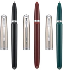 3 Jinhao 86 Fountain Pen Resin Set Extra Fine Nib with Refillable Ink Converter