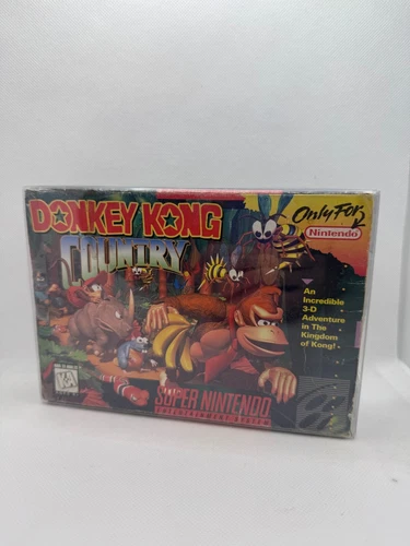 Donkey Kong Country (SUPER NINTENDO SNES, 1994) Box Booklet CIB TESTED *READ*