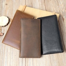RFID-Blockierender Herren-Leder-Geldbeutel Lang Brieftasche Kartenhalter 