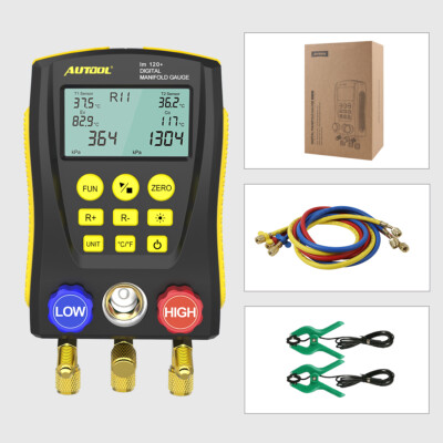Refrigeration Digital A/C Manifold HVAC Gauge Vacuum Pressure Temp Leak Tester