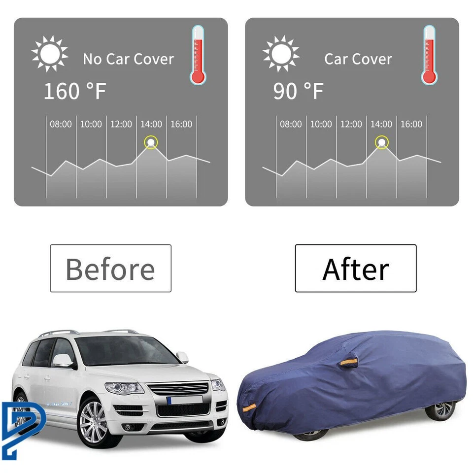 Cubierta Completa para Coche Impermeable Exterior YXL Protección para Todo Clima Transpirable SUV EE. UU. Foto 4 de 4