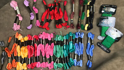 45 SKEINS OF EMBROIDERY FLOSS DESIGNS FOR THE NEEDLE, DMC, JP COATS + 3 Loop Emb