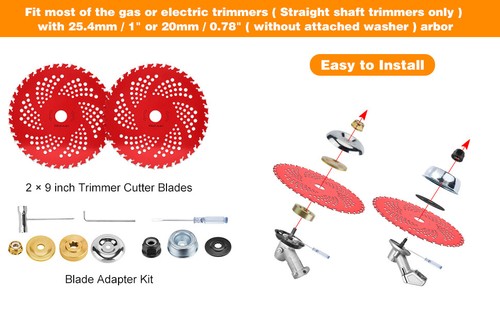 9"x36 Teeth Carbide Tipped Blade Kit for Brush Cutter Weed Eater Trimmer 2X - Picture 13 of 16