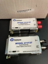 LOT of 2 Telebyte 271F/ST Fiber Optic Auto Powered Line Drivers