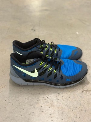 Nike Free 5.0 Running Shoes Blue Gray Volt 642198-401
