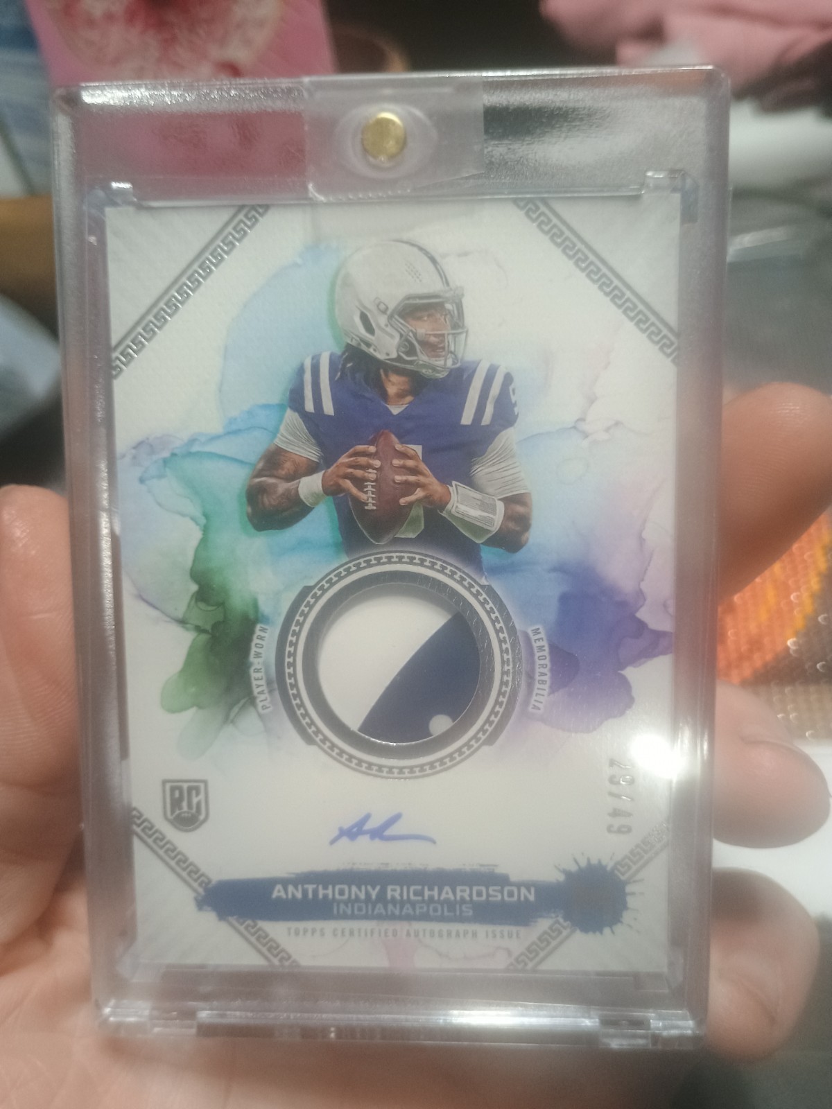 Anthony Richardson Topps Motif Motif Rookie Relic Autograph #MRRAR Jersey