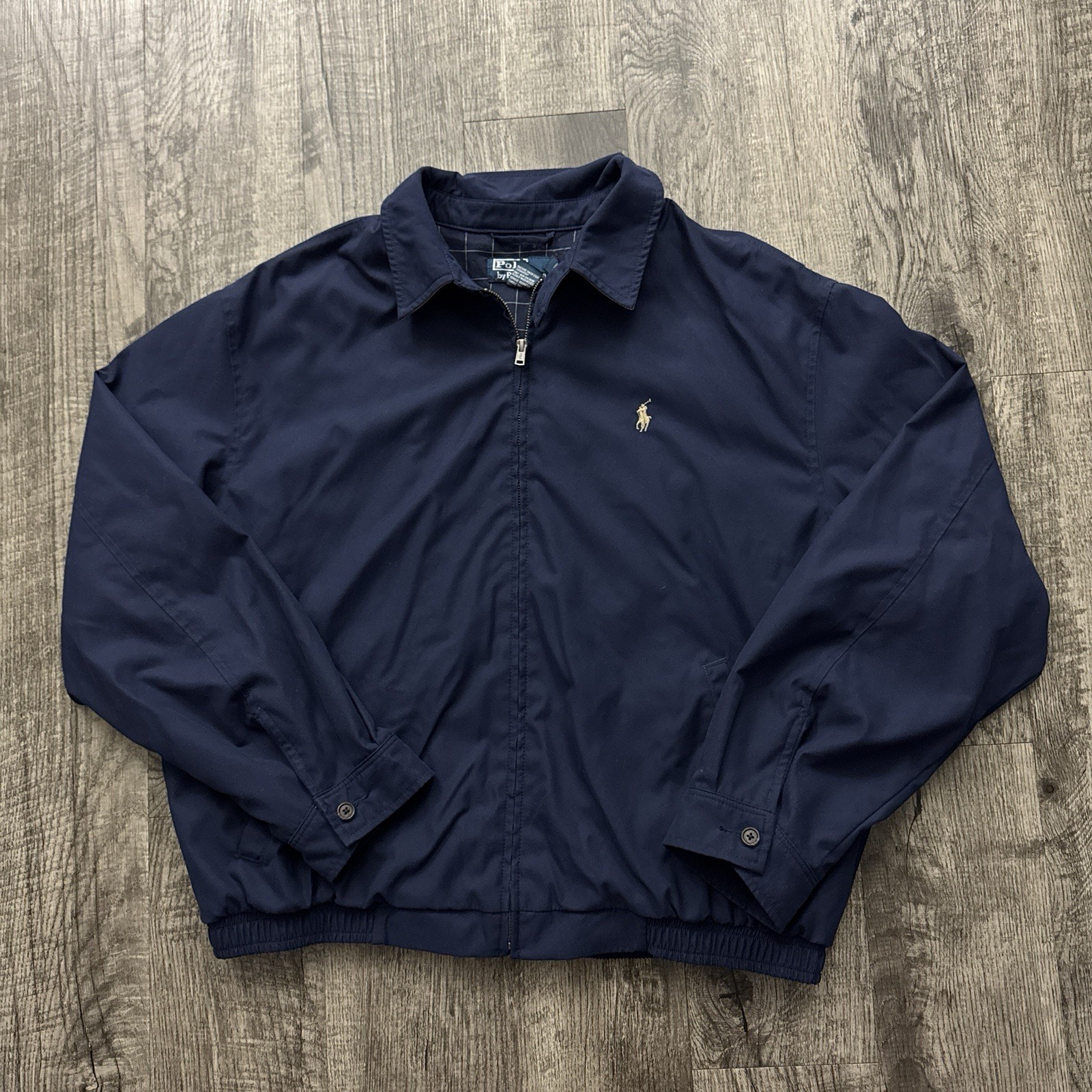 Giacca bomber vintage Polo Ralph Lauren Harrington foderata a quadri pony preppy XL