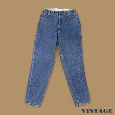 Vintage 90s Lee Elastic Waist Tapered Leg Mom Jeans Mid Blue W33 L36