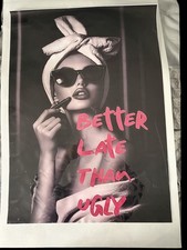 Large Poster Fashion with Quote Print | Wall Art 50cm x 70cm. Canvas Print