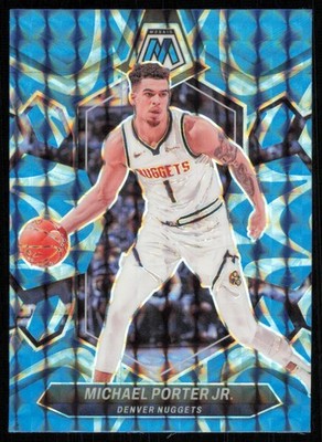2023-24 Panini Mosaic #110 Michael Porter Jr. Reactive Blue Denver Nuggets