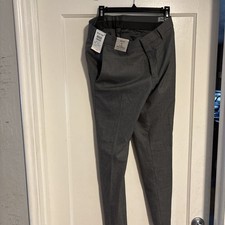 Kenneth Cole Men's Gray Slim-Fit Stretch Trousers Dress Pants Size 32W 30L NEW