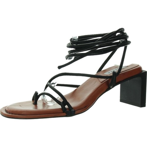 Miista Damen-Sandalen schwarz Leder Wickelabsatz 37 Medium (B, M) BHFO 3341