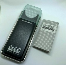 Vintage Swatch Irony Chrono Black Watch Case Storage Box + Manual FAST P&P