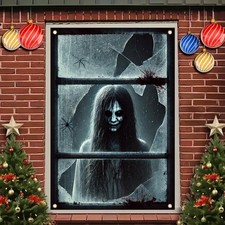 47x31 Inch Halloween Ghost Window Cover Creepy Multicolor
