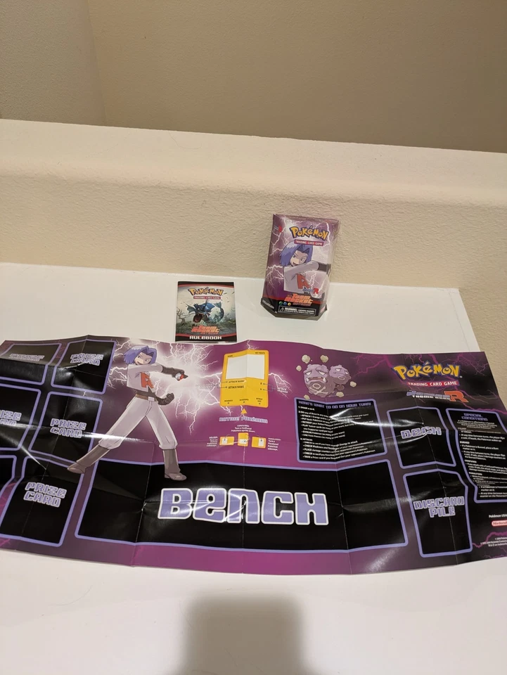 EMPTY Pokemon TCG EX Team Rocket Returns Theme Deck OPEN Box Rule Book Game Mat - Image 2 of 4