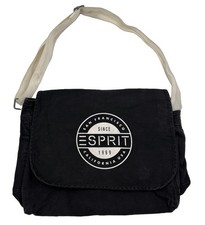 Borsa messenger vintage Esprit tela nera logo San Francisco California