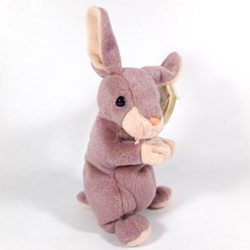 Ty Springy Ty Beanie Baby SPRINGY the Rabbit Lavender Brown Cream 2000 MWMTs ...